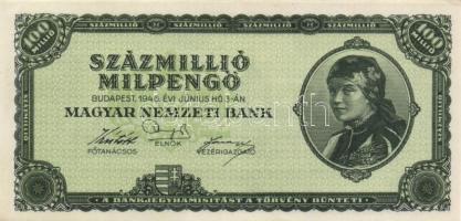 1946. 100.000MP (3x) klf színváltozatok T:II-,III + 100.000.000MP (2x) T:I-