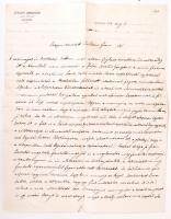 1912 Steuer Ábrahám szatmári rabbi saját kézzel írt levele / Rabbi from Satu Mare autograph letter