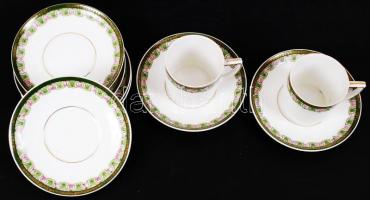 2 db porcelán kávés csésze és 7 db kistányér M-Z-Austria márkajellel