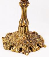 Neobarokk gyertyatartó, három ágú, réz, 36×30 cm