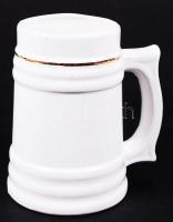 Bányász Szakszervezet 50 éves tagságért feliratú mázas kerámia kupa, m: 15 cm