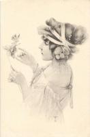 9 db régi lepke motívumú képeslap, köztük néhány litho / 9 old motive cards, butterfly, flowers, including some litho