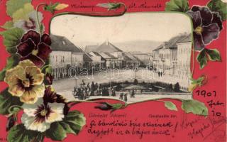 Vác, Constantin tér, floral litho