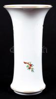 Herendi csipkebogyó mintás váza, kézzel festett, jelzett, hibátlan, m:21 cm