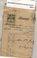 2db születési anyakönyvi kivonat (1912 Bp. székesfőváros okmánybélyeggel, 1954) 2db keresztlevél (1900,1909)okmámybélyegekkel