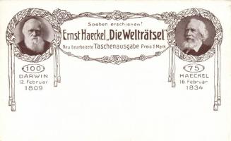 Ernst Haeckel 'Die Welträtsel', Darwin, anniversary card