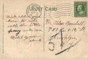 'You auto be in St. Johnsbury' United Art Publishing Co., Embossed litho (gluemark on back...