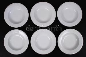 Csehszlovák porcelán tétel: 6 db Thun mélytányér + HC kínálótál, jelzettek, hibátlanok, d:27 cm, d:2...