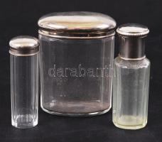 3 db fém kupakos üveg pipere tartó