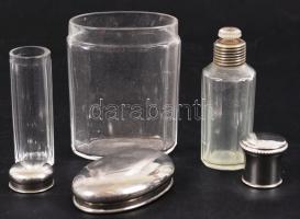 3 db fém kupakos üveg pipere tartó