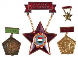 ~1960-1970. Kiváló Dolgozó" kitüntetés miniatűrrel + 1961-1965. "A Szakma Ifjú Mestere" kitüntetés (2x) T:2