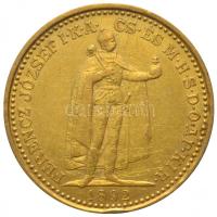 1892KB 20K Au "Ferenc József" Körmöcbánya (6.76g/0.900) T:2,2- ph. Hungary 1892KB 20 Korona Au "Franz Joseph" Kremnitz (6.76g/0.900) C:aXF edge error Huszár: 2198., Adamo K9