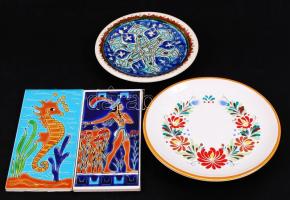 4 db kerámia fali dísz, vegyes témájúak