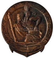 ~1940. Szent Kristóf Br felcsavarozható plakett "SANCTE CHRISTOPHORE PROTEGENOS" T:2-