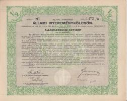Budapest 1925. Magyar Királyság 5%-kal kamatozó Járadékkölcsön Államadóssági Kötvény 500.000K-ról + ...