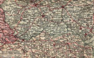 Map, Galicia-Lublin-Warsaw, railroads