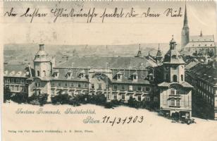 Plzen, Pilsen; Smetana promenade, cathedral