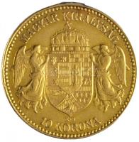 1911KB 10K Au "Ferenc József" (3.39g/0.900) T:2- fny.
Hungary 1911KB 10 Kronen Au "Fr...