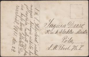 1915 S.M.S. Helgoland osztrák-magyar könnyűcirkáló szétlőtt irodája, fotólap / S.M.S. Helgoland shot...