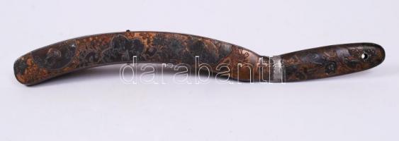 Szecessziós morzsa lapát és kefe, fém, kefén forrasztott, 21×20 cm, h:26 cm