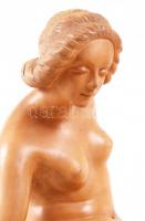 Donáth L. 943 jelzéssel: Ülő női akt. Mázas kerámia, jelzett, apró hajszálrepedéssel, m:54 cm, h:27 ...