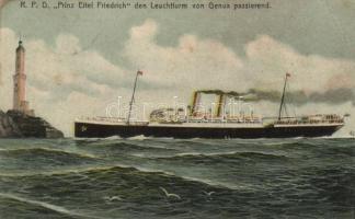 SS Prinz Eitel Friedrich gőzhajó, világítótorony, Genova, lighthouse, SS Prinz Eitel Friedrich