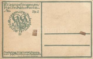 Auf der Heimfahrt - Kriegsfilfe, Paderborn / German military charity card s: Josef Dominicus, Paderb...