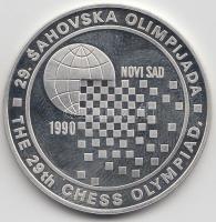 Jugoszlávia 1990. 150D Ag "29. Sakk Olimpia" T:PP Yugoslavia 1990.  150 Dinara Ag "29th Chess Olympiad" C:PP Krause KM#147