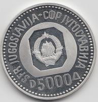 Jugoszlávia 1987. 5000D Ag "Karadzsics" T:PP
Yugoslavia 1987. 5000 Dinara Ag "Karadzi...