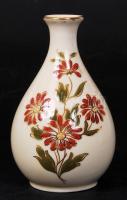 Zsolnay virág mintás mini váza, kézzel festett, jelzett, hibátlan, m:11 cm / Zsolnay porcelain mini vase