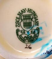 Zsolnay virág mintás mini váza, kézzel festett, jelzett, hibátlan, m:11 cm / Zsolnay porcelain mini ...