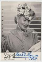 1958 Honthy Hanna színésznő dedikált fotója a Szipál-műteremből