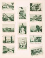 175 db klf gyufacímke bélyegragasztóval lapokra felrakva