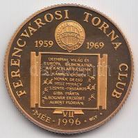 Bognár György (1944-) 1996. "MÉE - Ferencvárosi Torna Club FTC VII." fényezett Br emlékérem (23mm) T:PP