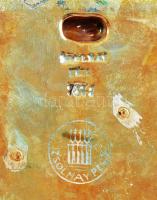 Zsolnay eozin mázas Krisztus falikép, körpecséttel jelzett, hibátlan, 11×9 cm