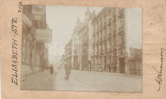 Riga Elisabeth str. / street (photo glued on postcard)