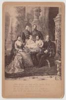1882 A német császári család stilizált fotó / The German Emperors family vintage image 11x17 cm