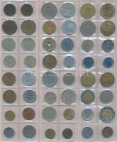 Kis hobbigyűjtemény berakólapon, összesen 64db külföldi fémpénz T:vegyes
Mixed collection of metal w...