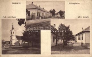 Gyermely református templom és iskola, községháza (EM)