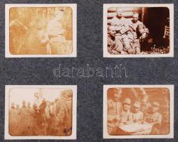 cca 1914-1918 I. világháborús fotóalbum, 48 db fotó, 5x4 cm-es méretben