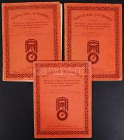 cca 1930 Technologie automobile I-III. francia nyelvű autótechnikával kapcsolatos füzetek/ French-language booklets about automobiles.