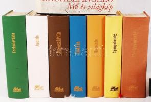 Vegyes könyv tétel: 7 db Panoráma útikönyv + Michelangelo-ról szóló könyv + hozzá nem működő Ania di...