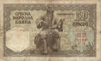 Jugoszlávia 1941. 50D + 1941. 100D felülnyomással + 500D (2x) klf vízjellel + 1942. 500D T:vegyes
Yu...