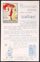 Homicskó Athanáz (1864-1916) festő, grafikus kiállítását reklámozó nyomtatvány alján kézírásos jegyzettel.