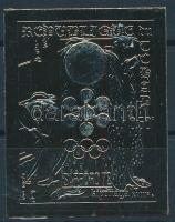 Sapporo Winter Olympics gold-foiled imperforated stamp, Sapporoi téli olimpia aranyfóliás vágott bélyeg