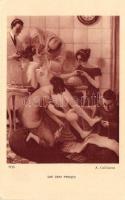 Une dame pressée / Gently erotic art postcard. Braun & Cie, Editeurs. Salons de Paris s: A . Guillaume