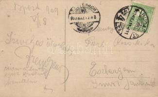 1909 Liszt Ferenc, Rhapsodie Hongroise. Erotic optical illusion art postcard with nude ladies