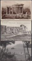 8 db régi görög városképes lap, közte több azonos lap / 8 old Greek postcards, including more same cards