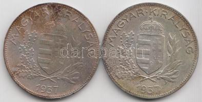 1937. 1P Ag (2x) T:2,2-