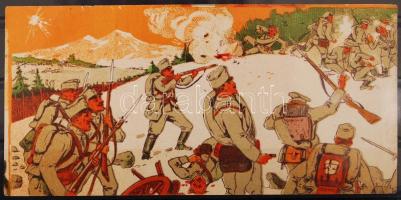 cca 1910 Árkád játékáruház military litho számolócédula / Litho counting slip